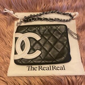 Authentic Chanel Ligne Cambon Zippy Pouch
